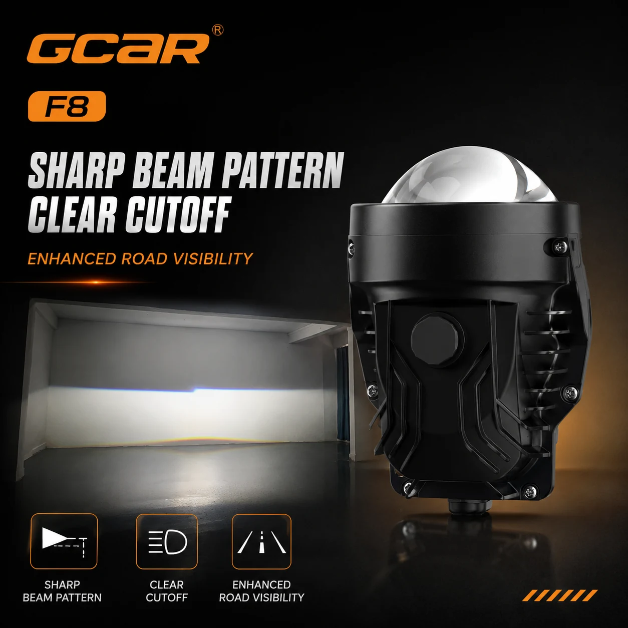 GCAR LED projector beam testing