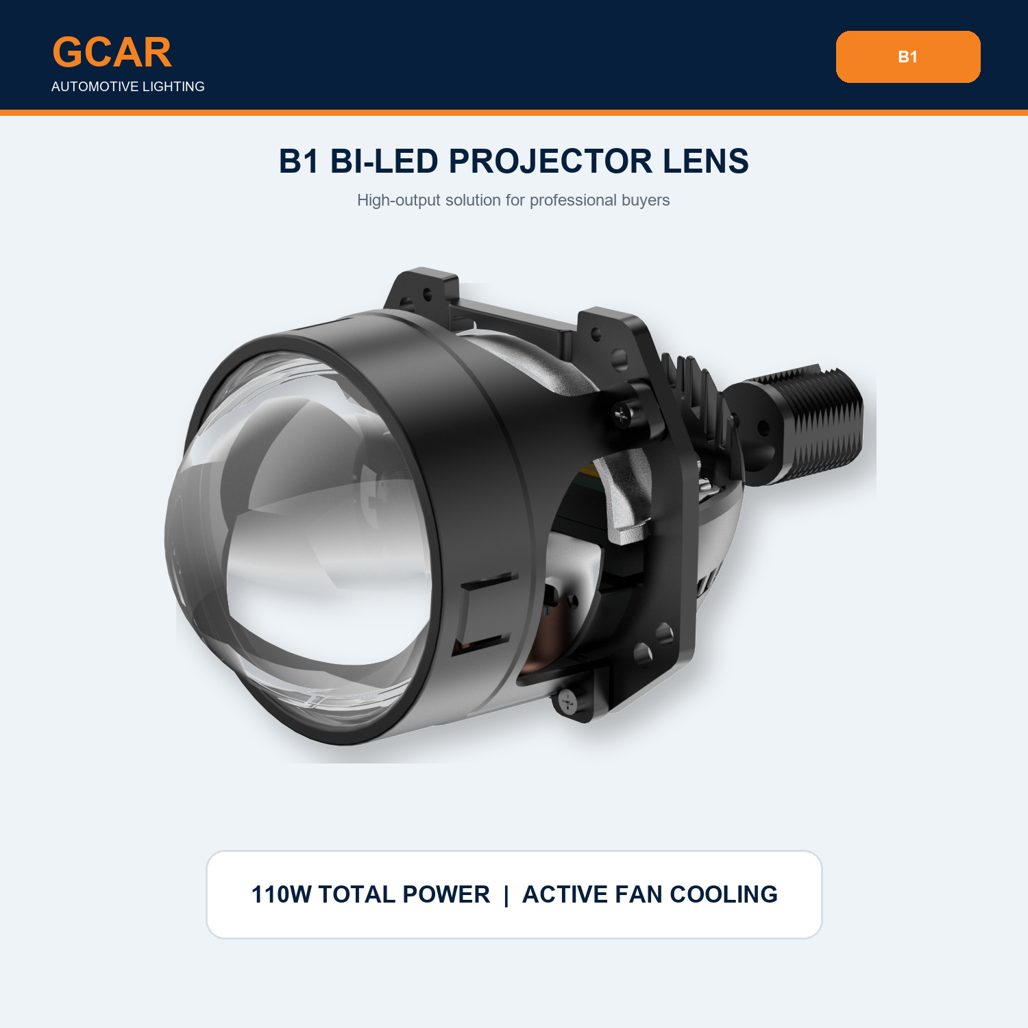 GCAR B1 110W total power with active fan cooling